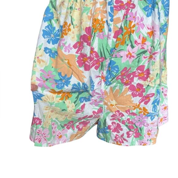 Old Navy Fit & Flare Cami Romper Floral Linen Blend Womens Size XL - Picture 8 of 12